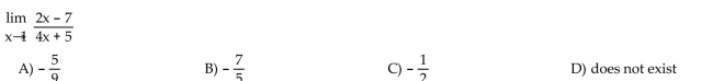 Find the limit algebraically.