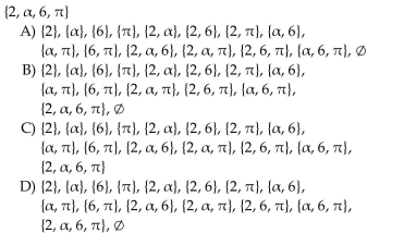 Write down all the subsets of the given set.