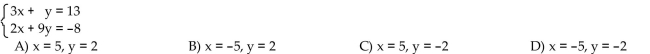 Solve the system of equations by using substitution.