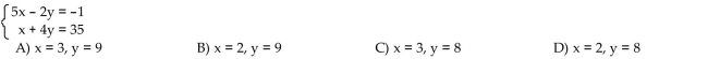 Solve the system of equations by using substitution.
