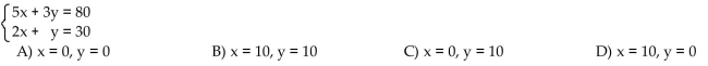 Solve the system of equations by using substitution.