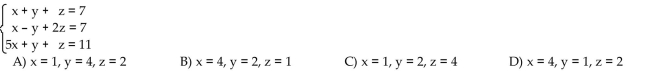 Solve the system of equations.