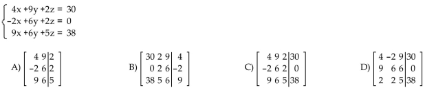Write the augmented matrix for the system.
