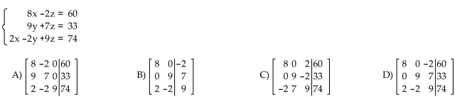 Write the augmented matrix for the system.