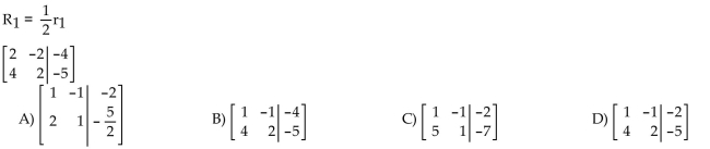 Perform the row operation(s) on the given augmented matrix.