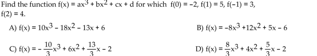 Solve the problem using matrices.