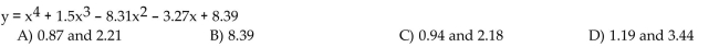Use ZERO (or ROOT) to approximate the positive x-intercepts of the equation. Round to two decimal places.