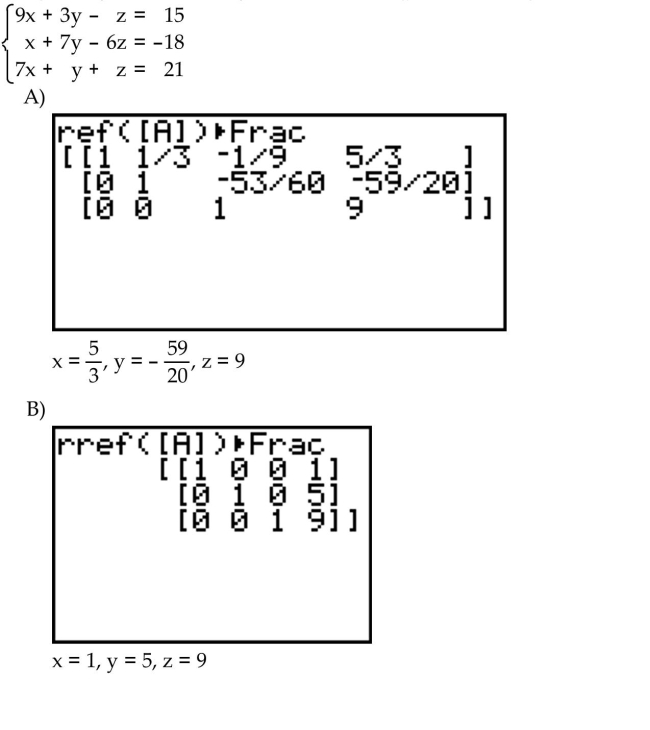 Use a graphing utility to solve the system of linear equations and give the solution of the system.