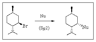 <strong>S<sub>N</sub>2 substitution at secondary halides and sulfonates is often complicated by competing E2 elimination.Which of the nucleophiles below would you choose to obtain the highest yield in an S<sub>N</sub>2 reaction with menthyl bromide? </strong> A) CH<sub>3</sub>ONa B) CH<sub>3</sub>CO<sub>2</sub>Na C) (CH<sub>3</sub>)<sub>3</sub>N D) (CH<sub>3</sub>)<sub>3</sub>COK E) C<sub>6</sub>H<sub>5</sub>SNa