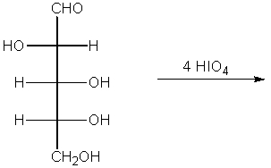 Periodic acid degradation of the following carbohydrate will yield (quantitatively)what products?