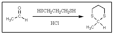 <strong>Why is the following reaction typically done? </strong> A) To protect the aldehyde against oxidation B) To render the molecule inert to organometallic reagents C) To make the aldehyde CH more acidic D) To render the molecule more fragrant E) To protect the aldehyde against reduction