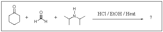 <strong>Which of the following is not formed as either an intermediate along the reaction pathway or as a final product for the Mannich reaction shown below? </strong> A) B) C) D) E)