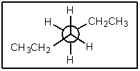 <strong>The following Newman projection corresponds to which molecule? </strong> A) pentane B) butane C) 3-ethylbutane D) hexane E) 3-methylpentane