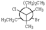 <strong>What is the correct Newman projection for the following molecule? </strong> A) B) C) D) E) None of the above.