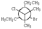 <strong>What is the correct Newman projection for the following molecule? </strong> A) B) C) D) E) None of the above.