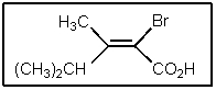 <strong>Which would be the best name of the following compound? </strong> A) 2-bromo-3-isopropylbutenoic acid B) (E)-2-bromo-3,4-dimethyl-2-pentenoic acid C) (E)-2-bromo-3-methyl-2-hexenoic acid D) (E)-2-bromo-3-methyl-2-pentenoic acid E) (Z)-2-bromo-3-methyl-2-pentenoic acid