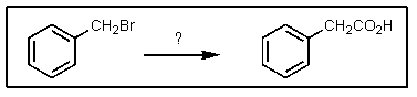 <strong>Which of the following sets of reagents would convert benzyl bromide to phenylethanoic acid? </strong> A) B) C) D) E) both B and D