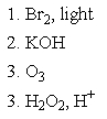 <strong>Several 2-arylpropanoic acids are used as analgesics (painkillers).Three of these [Ibuprofen (= Advil),Naproxen (= Aleve)and Ketoprofen (= Orudis KT)] are currently available in over-the-counter form.Which of the following sets of reagents would accomplish conversion of an ethyl aromatic to a 2-arylpropanoic acid?  </strong> A)   B)   C)   D)   E) both A and B <div style=padding-top: 35px> 
