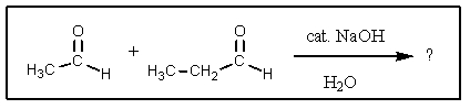 <strong>Which product would you not expect in the crossed aldol reaction between acetaldehyde and propionaldehyde? </strong> A) B) C) D) E)