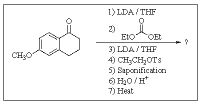 <strong>Predict the major organic product of the following reaction sequence. </strong> A) B) C) D) E)