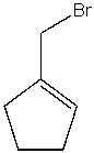 <strong>Which of the following alkylbromides cannot be a product of the allylic bromination of 1-methylcyclopentene with NBS?</strong> A) B) C) D) E) All of the above can be a product from the reaction.