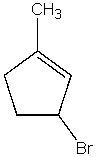 <strong>Which of the following alkylbromides cannot be a product of the allylic bromination of 1-methylcyclopentene with NBS?</strong> A) B) C) D) E) All of the above can be a product from the reaction.