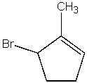 <strong>Which of the following alkylbromides cannot be a product of the allylic bromination of 1-methylcyclopentene with NBS?</strong> A) B) C) D) E) All of the above can be a product from the reaction.