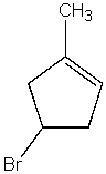 <strong>Which of the following alkylbromides cannot be a product of the allylic bromination of 1-methylcyclopentene with NBS?</strong> A) B) C) D) E) All of the above can be a product from the reaction.