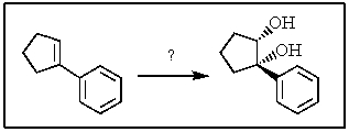 <strong>Which of the reagents below would best accomplish the following transformation? </strong> A) H<sub>2</sub>O + cat.H<sub>2</sub>SO<sub>4</sub> B) CH<sub>3</sub>CO<sub>3</sub>H,then NaOH + H<sub>2</sub>O C) Br<sub>2</sub> + H<sub>2</sub>O D) O<sub>3</sub> then Zn + HCl E) KMnO<sub>4</sub> + <sup>-</sup>OH/ H<sub>2</sub>O