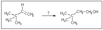 <strong>Which reagents would be appropriate for the chemical transformation shown below? </strong> A) H<sub>2</sub>O,H<sub>2</sub>SO<sub>4</sub> B) BH<sub>3</sub>,then H<sub>2</sub>O<sub>2</sub>,<sup> -</sup>OH C) Hg(OAc)<sub>2</sub>,H<sub>2</sub>O,then NaBH<sub>4</sub> D) NaBH<sub>4</sub>,CH<sub>3</sub>OH E) PCC