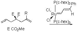 <strong>Select the major product of the olefin metathesis reaction ? </strong> A) B) C) D) E)