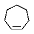 <strong>A hydrocarbon with the molecular formula C<sub>7</sub>H<sub>12</sub> exhibits the following spectroscopic data: <sup>1</sup>H NMR <font face=symbol></font> = 1.3 (m,2H),1.7 (m,4 H),2.2 (m,4H),and 4.8 (quin,J = 3 Hz,2H)ppm; <sup>13</sup>C NMR: <font face=symbol></font> = 26.8,28.7,35.7,106.9,and 149.7 ppm.The IR spectrum has key absorbances at 3072,2950,and 1649 cm<sup>-</sup><sup>1</sup>.Hydrogenation of the compound furnishes a product with the molecular formula C<sub>7</sub>H<sub>14</sub>.Which structure is consistent with this data?</strong> A) B) C) D) E) None of the above.