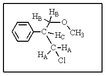 <strong>Consider the <sup>1</sup>H-NMR of the molecule shown below.Assume that J<sub>CB</sub><sup> </sup>= 7 Hz and J<sub>CA</sub> = 1 Hz.What coupling pattern will H<sub>c</sub> exhibit? </strong> A) pentet B) quartet C) doublet of quartets D) triplet of triplets E) doublet of triplets