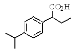 <strong>The proton NMR spectrum of a carboxylic acid,C<sub>13</sub>H<sub>18</sub>O<sub>2</sub>,commonly sold as an over-the-counter headache remedy,is shown below.Note: the CO<sub>2</sub>H proton is not shown,and the multiplicity of the peaks are noted (d = doublet,q = quartet,m = multiplet).Which structure is that of this pharmaceutical? </strong> A) B) C) D) E)