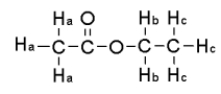 <strong>For the compound below give the spin-spin splitting that would be observed for each of the protons sets in the <sup>1</sup>H NMR spectrum. </strong> A) H<sub>a</sub> = triplet H<sub>b</sub> = doublet,H<sub>c</sub> = quartet B) H<sub>a</sub> = singlet H<sub>b</sub> = quartet,H<sub>c</sub> = triplet C) H<sub>a</sub> = singlet H<sub>b</sub> = pentet,H<sub>c</sub> = quartet D) H<sub>a</sub> = triplet H<sub>b</sub> = quartet,H<sub>c</sub> = singlet E) None of the above.