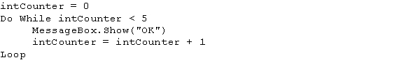<strong>How many times will the message display based on the counter being initialized to 0? </strong> A) zero B) one C) four D) five