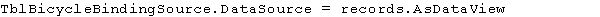   To actually view the records that result from a query,you need to assign the variable's contents to the DataSource property of a BindingSource object.