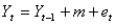 The random walk model is written as:   .In this model,   represents the