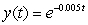 <strong>Suppose that a radioactive substance decays with a half-life of years. Find a function that expresses the amount of substance present at time t if there are g of the substance initially present. Round answers to 3 decimal places if need be.</strong> A) B) C) D) E)