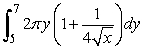 Answer true or false. The area of the surface generated by revolving , 5 \le y \le 7 about the y-axis is given by .