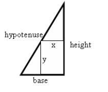 Find the dimensions of the rectangle of maximum area which may be embedded in a right triangle with base of 5, height of 12, and hypotenuse of 13 feet as shown in the figure.