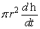<strong>The volume of a cylinder is given by V = \pi r<sup>2</sup>h. Find in terms of . (Assume that r is a constant.)</strong> A) B) 1 C) D) E)