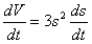 Answer true or false. A cube is expanding, so .
