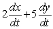 <strong>Suppose z = x<sup>2</sup> + y<sup>5</sup>. Then dz/dt =</strong> A) B) C) D) E)