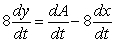 Answer true or false. If A = 8xy, then