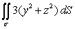Evaluate the surface integral where \sigma is the portion of the cone for 0 \le x \le 3.