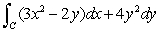 Evaluate   where C is the boundary of the region in the first quadrant, enclosed by the circle   and the coordinate axes.