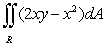 Evaluate the double integral where R is the rectangle bounded by -1 \le x \le 3 and 0 \le y \le 3.