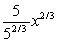 <strong>A particle is located at the point (5, 5) on a metal surface whose temperature at a point (x, y) is T(x, y) = 25 - 3x<sup>2</sup> - 2y<sup>2</sup>. Find the equation for the trajectory of a particle moving continuously in the direction of maximum temperature increase. y =</strong> A) B) C) D) E) 1