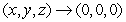 Evaluate the limit by converting to spherical coordinates ,and observe that if and only if , since .